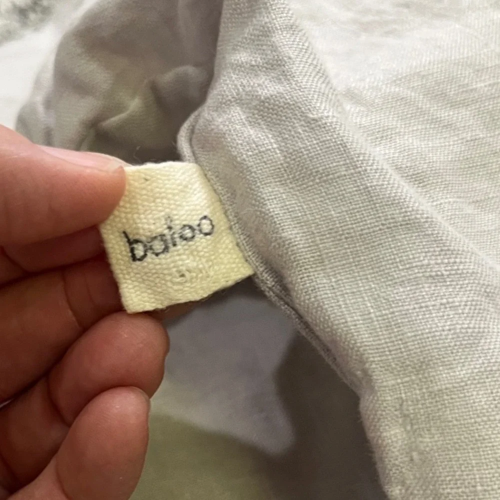 Baloo 100% French Flax Linen Duvet Cover Small Oatmeal Beige Wood Buttons Twin